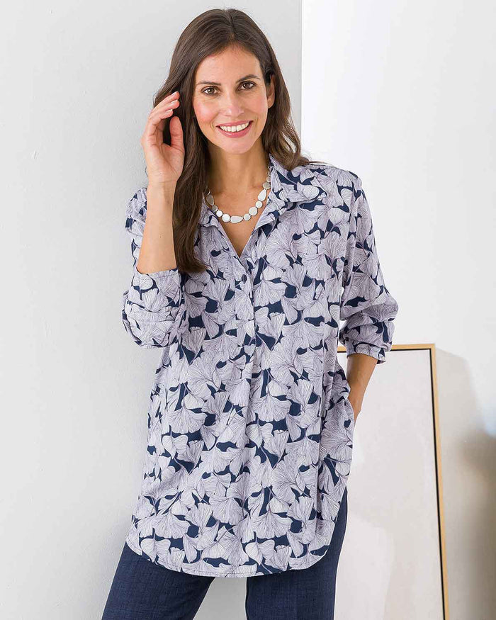Prilla Patterned Viscose Long Sleeve Blouse - Image 1 - The Classic Boutique