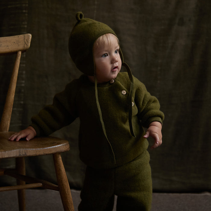 Puffin Baby & Kids Sweater - Merino Wool Fleece - Seaweed