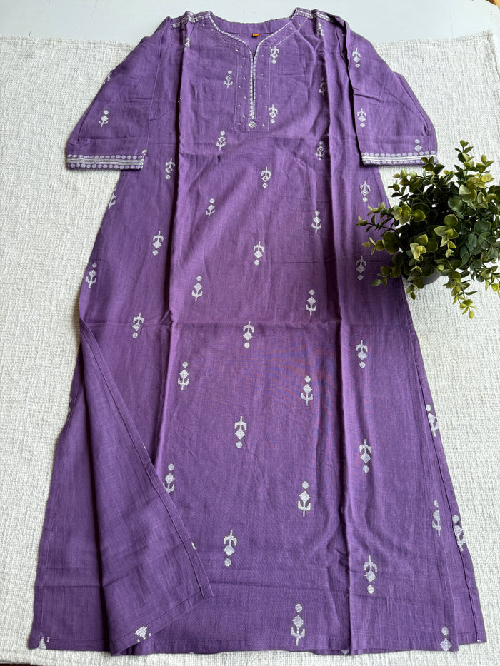 Purple pure cotton Ready suit set