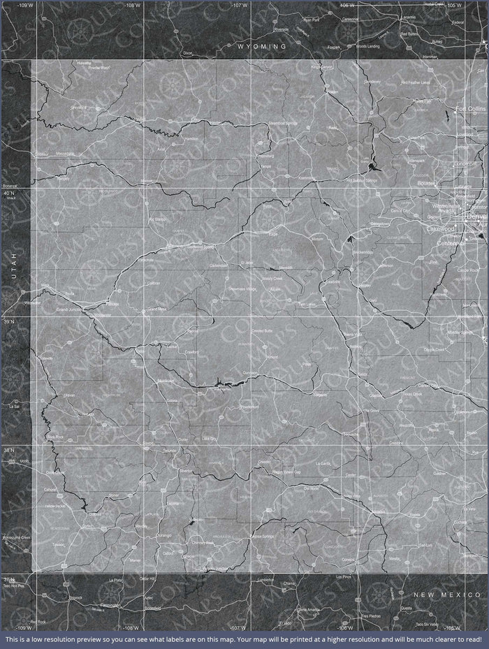 Push Pin Colorado Map (Pin Board) - Modern Slate CM Pin Board