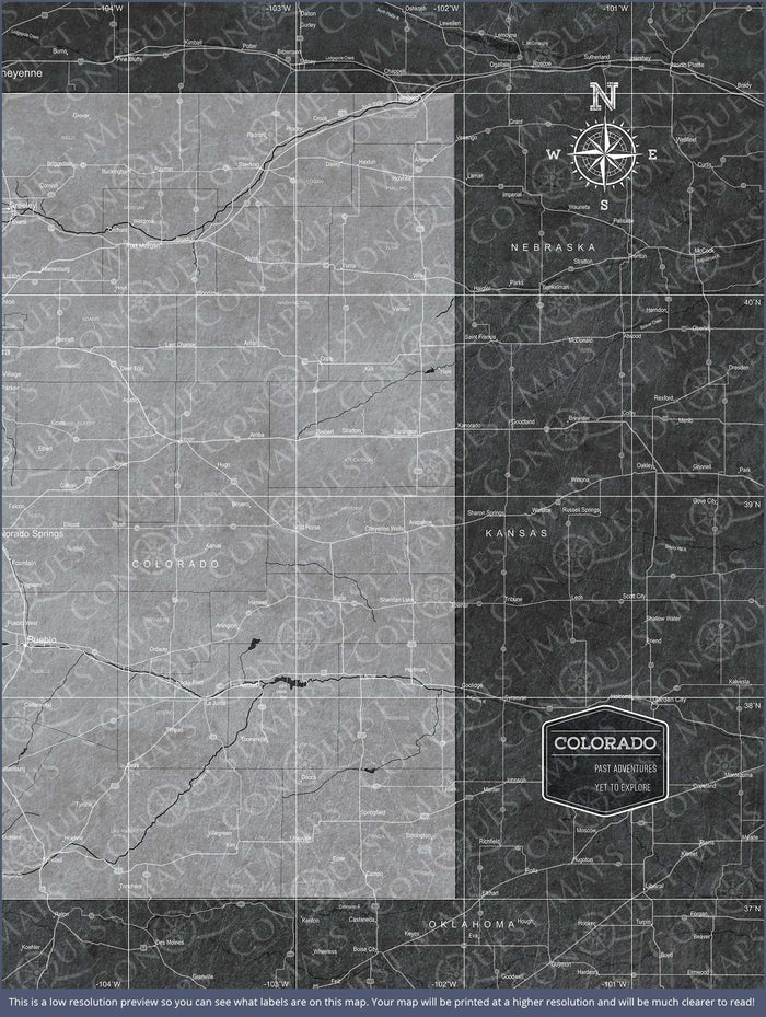 Push Pin Colorado Map (Pin Board) - Modern Slate CM Pin Board