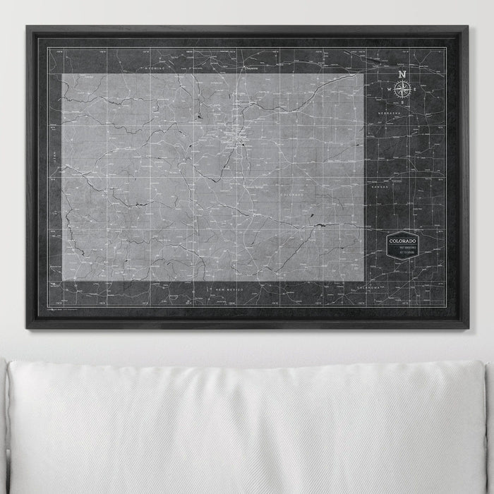 Push Pin Colorado Map (Pin Board) - Modern Slate CM Pin Board