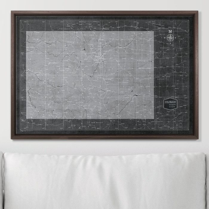 Push Pin Colorado Map (Pin Board) - Modern Slate CM Pin Board
