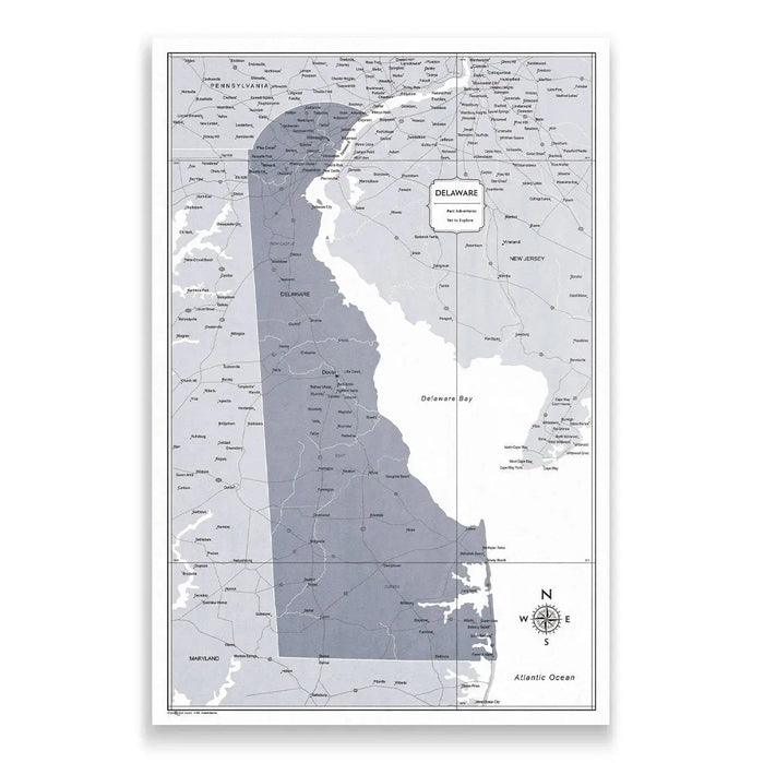 Push Pin Delaware Map (Pin Board) - Dark Gray Color Splash CM Pin Board
