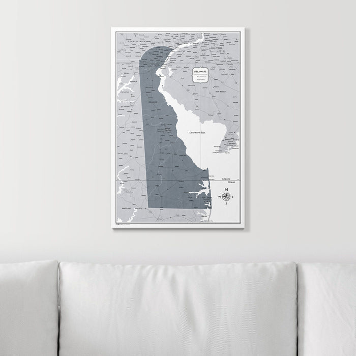 Push Pin Delaware Map (Pin Board) - Dark Gray Color Splash CM Pin Board