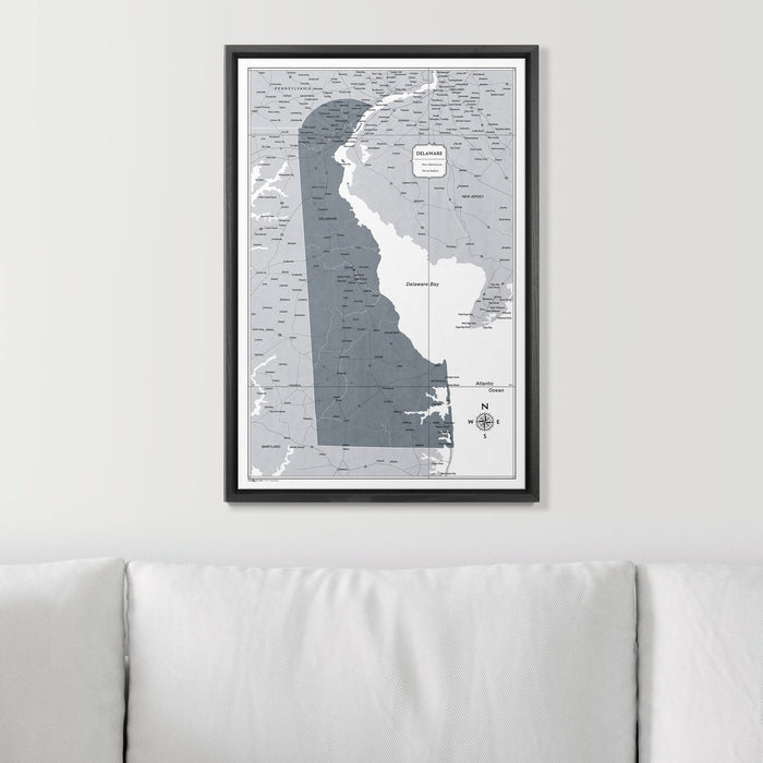 Push Pin Delaware Map (Pin Board) - Dark Gray Color Splash CM Pin Board