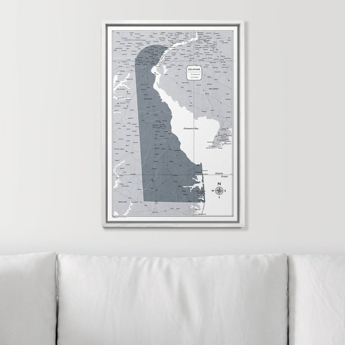 Push Pin Delaware Map (Pin Board) - Dark Gray Color Splash CM Pin Board
