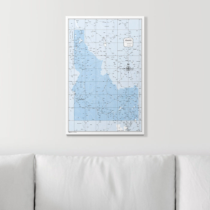 Push Pin Idaho Map (Pin Board) - Light Blue Color Splash CM Pin Board