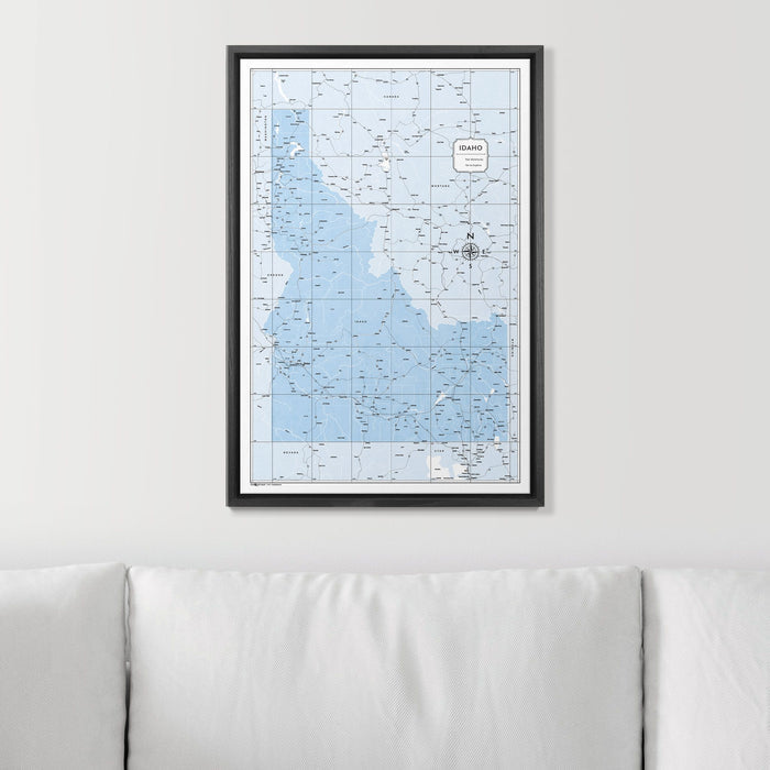 Push Pin Idaho Map (Pin Board) - Light Blue Color Splash CM Pin Board