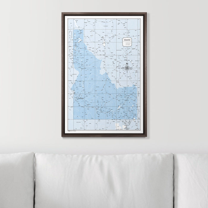 Push Pin Idaho Map (Pin Board) - Light Blue Color Splash CM Pin Board