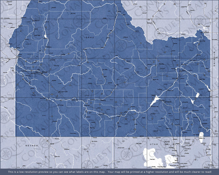 Push Pin Idaho Map (Pin Board) - Navy Color Splash CM Pin Board