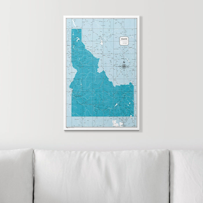 Push Pin Idaho Map (Pin Board) - Teal Color Splash CM Pin Board