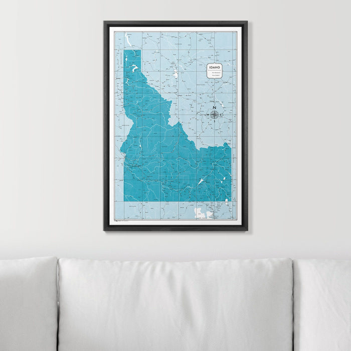 Push Pin Idaho Map (Pin Board) - Teal Color Splash CM Pin Board