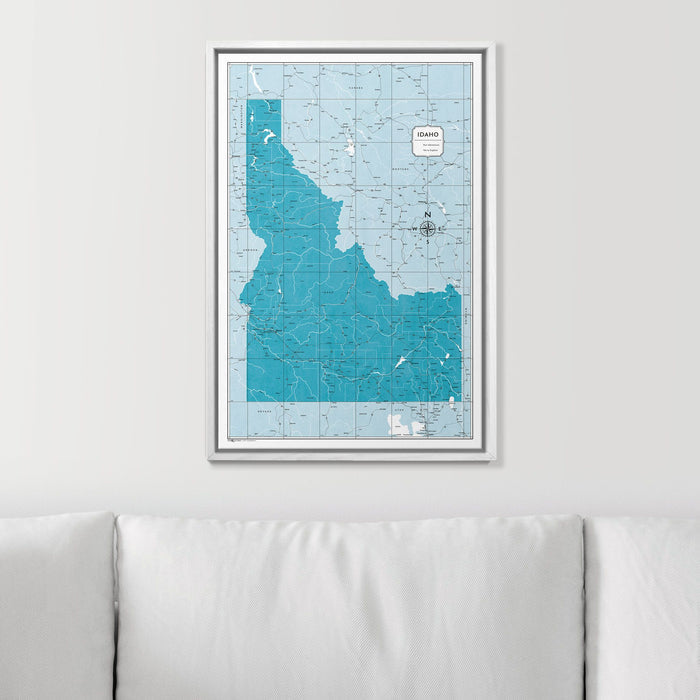 Push Pin Idaho Map (Pin Board) - Teal Color Splash CM Pin Board