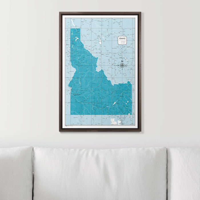 Push Pin Idaho Map (Pin Board) - Teal Color Splash CM Pin Board