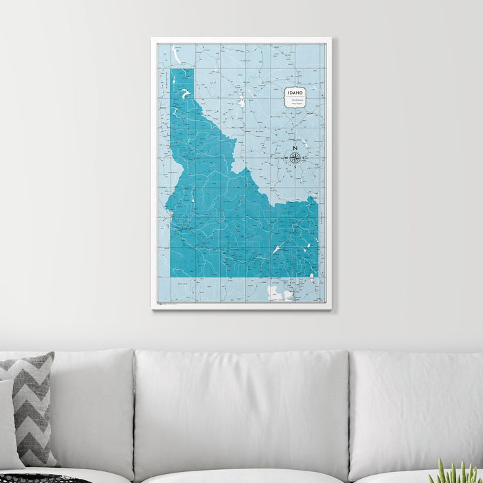 Push Pin Idaho Map (Pin Board) - Teal Color Splash CM Pin Board
