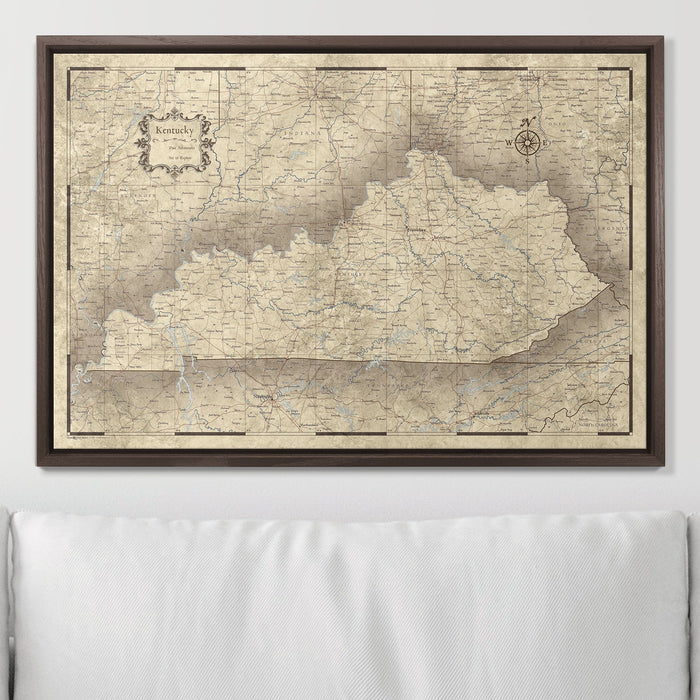 Push Pin Kentucky Map (Pin Board) - Rustic Vintage CM Pin Board