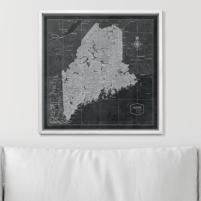 Push Pin Maine Map (Pin Board) - Modern Slate CM Pin Board