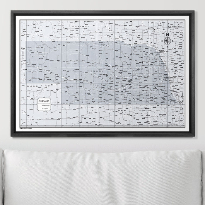 Push Pin Nebraska Map (Pin Board) - Light Gray Color Splash CM Pin Board