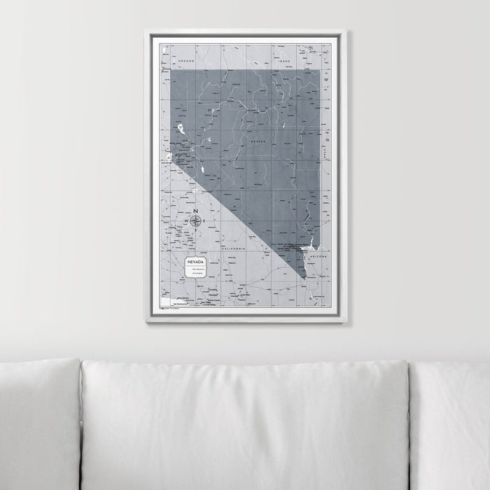 Push Pin Nevada Map (Pin Board) - Dark Gray Color Splash CM Pin Board