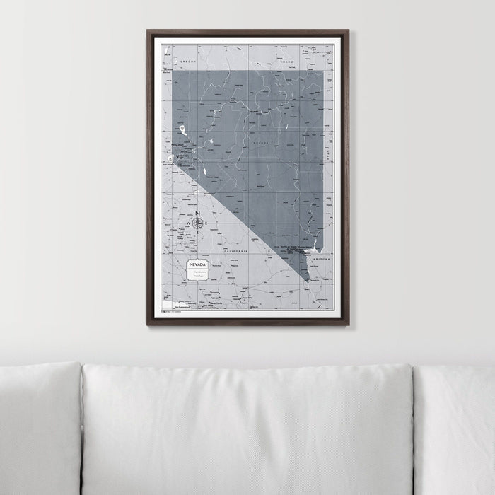 Push Pin Nevada Map (Pin Board) - Dark Gray Color Splash CM Pin Board