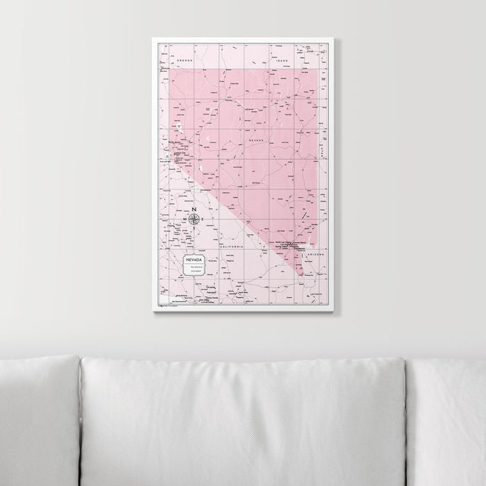Push Pin Nevada Map (Pin Board) - Pink Color Splash CM Pin Board