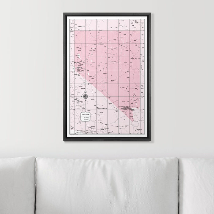 Push Pin Nevada Map (Pin Board) - Pink Color Splash CM Pin Board
