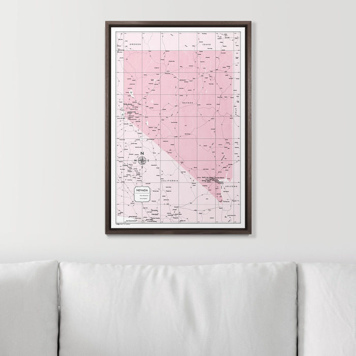 Push Pin Nevada Map (Pin Board) - Pink Color Splash CM Pin Board