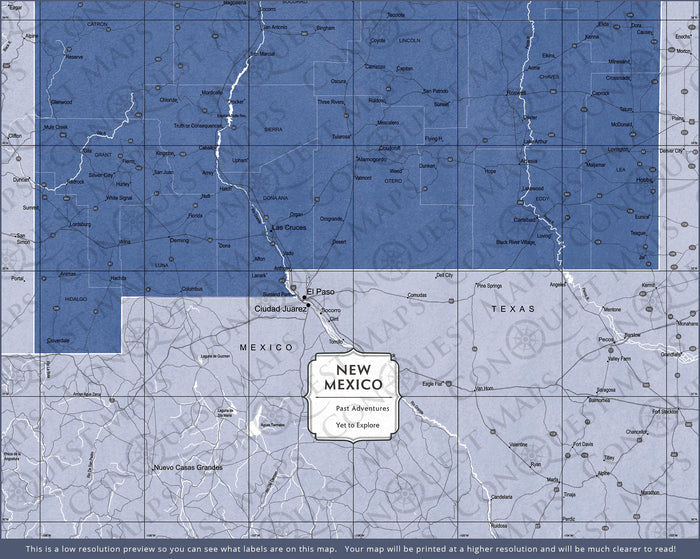 Push Pin New Mexico Map (Pin Board) - Navy Color Splash CM Pin Board