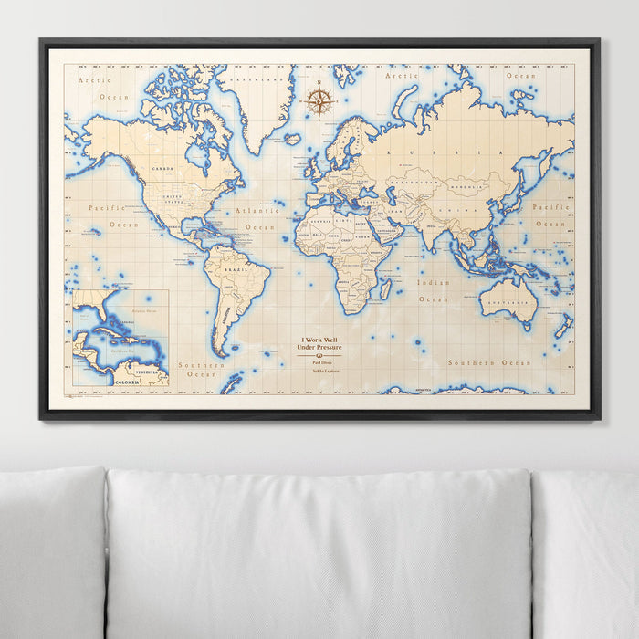 36" x 24" / Standard / Wood Grain Black