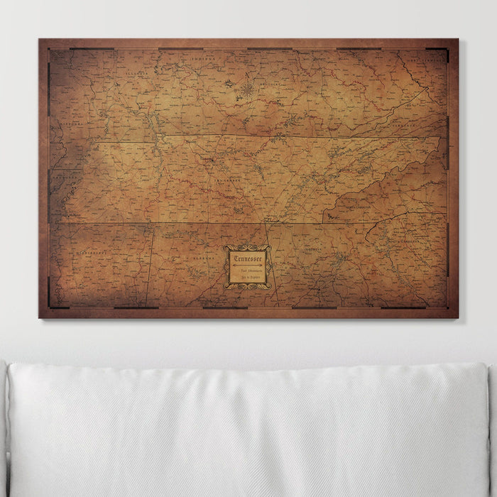 Push Pin Tennessee Map (Pin Board) - Golden Aged CM Pin Board