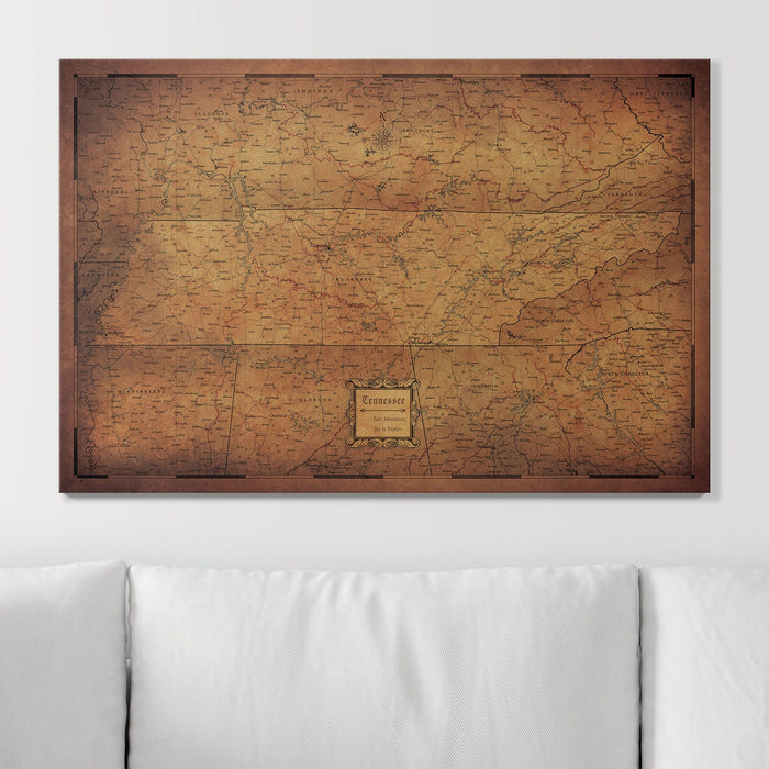 Push Pin Tennessee Map (Pin Board) - Golden Aged CM Pin Board