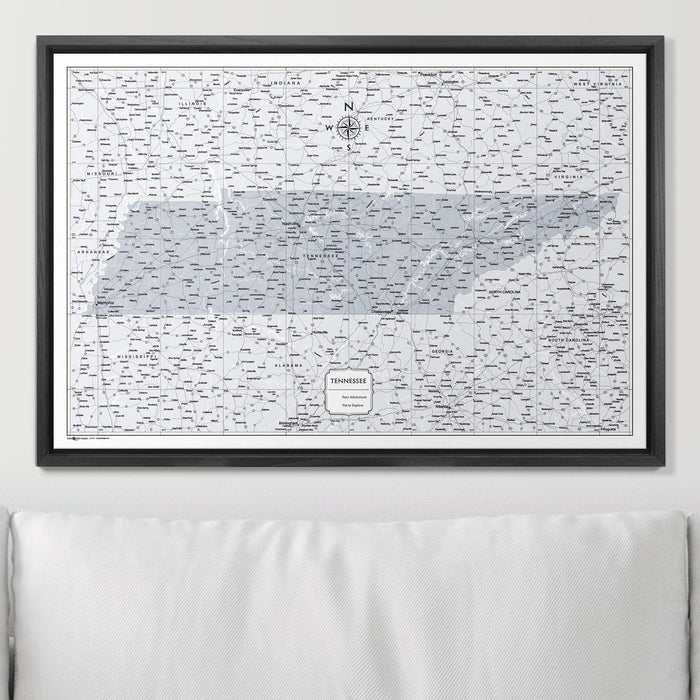 Push Pin Tennessee Map (Pin Board) - Light Gray Color Splash CM Pin Board