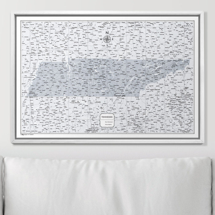 Push Pin Tennessee Map (Pin Board) - Light Gray Color Splash CM Pin Board