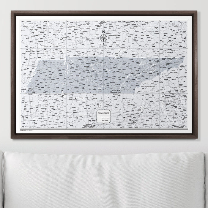Push Pin Tennessee Map (Pin Board) - Light Gray Color Splash CM Pin Board