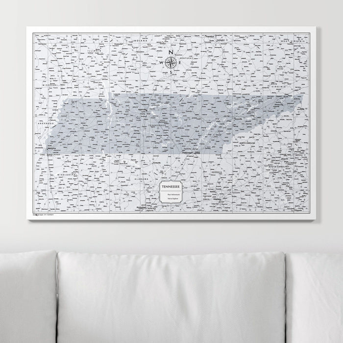 Push Pin Tennessee Map (Pin Board) - Light Gray Color Splash CM Pin Board