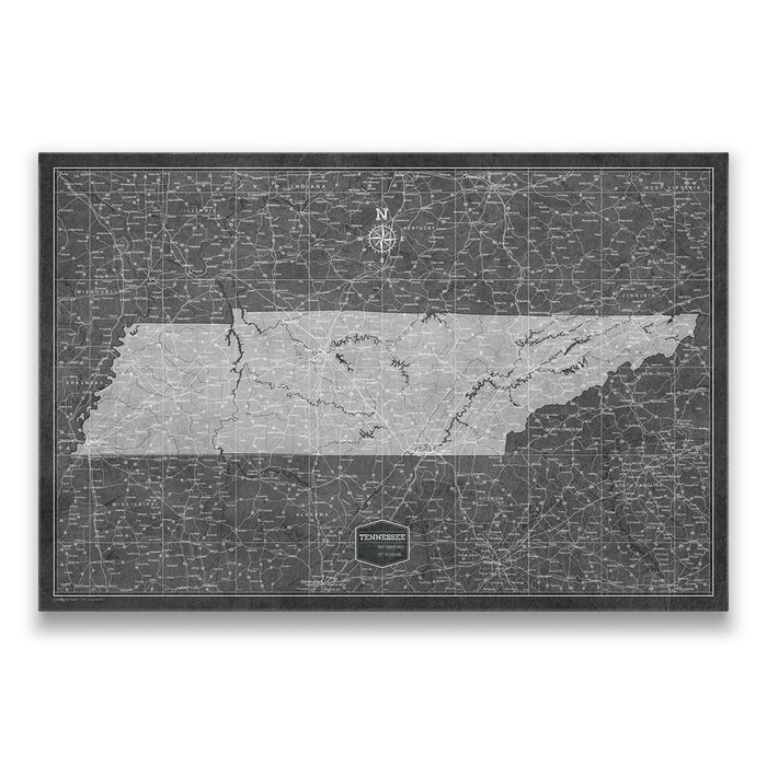 Push Pin Tennessee Map (Pin Board) - Modern Slate CM Pin Board