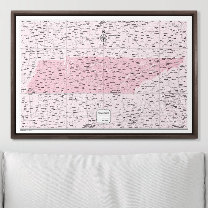 Push Pin Tennessee Map (Pin Board) - Pink Color Splash CM Pin Board
