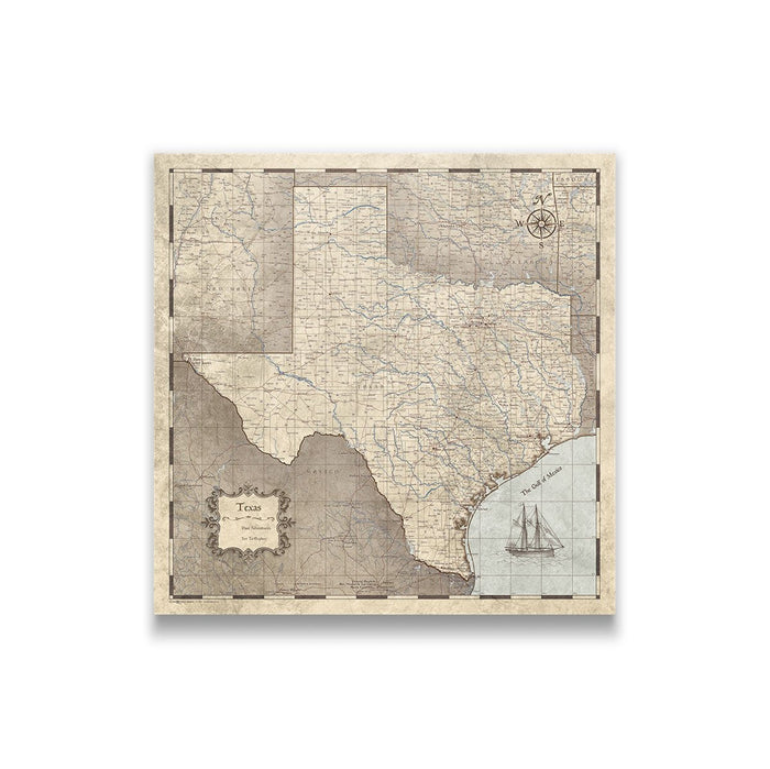 Push Pin Texas Map (Pin Board) - Rustic Vintage CM Pin Board