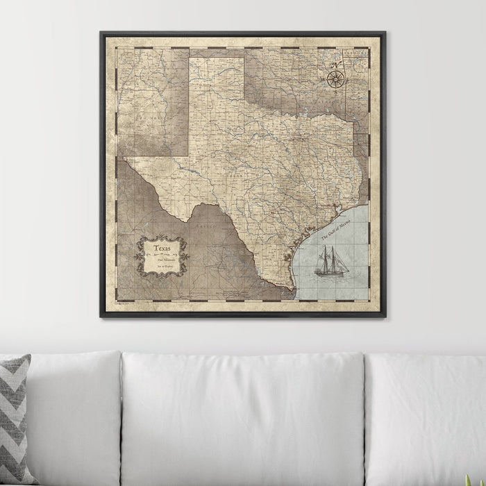 32" x 32" / Standard / Wood Grain Black