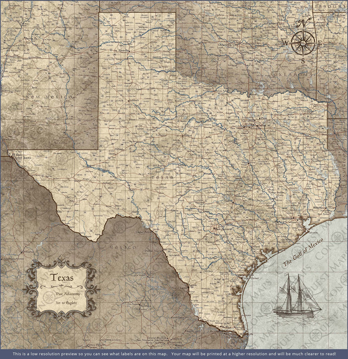 Push Pin Texas Map (Pin Board) - Rustic Vintage CM Pin Board