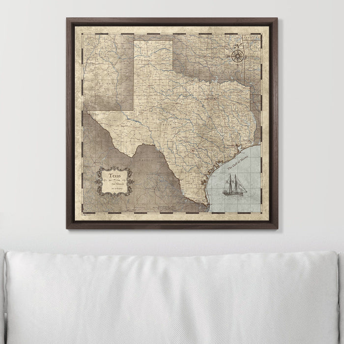 Push Pin Texas Map (Pin Board) - Rustic Vintage CM Pin Board