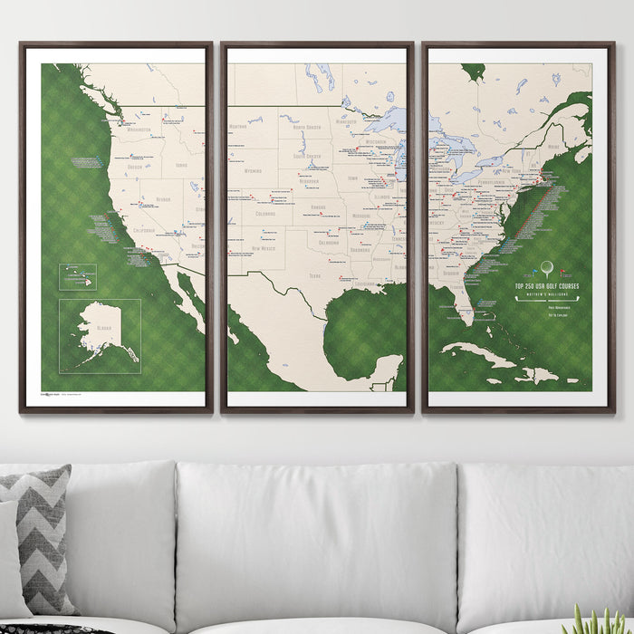 54" x 36" 3-Panel / Standard / Dark Walnut