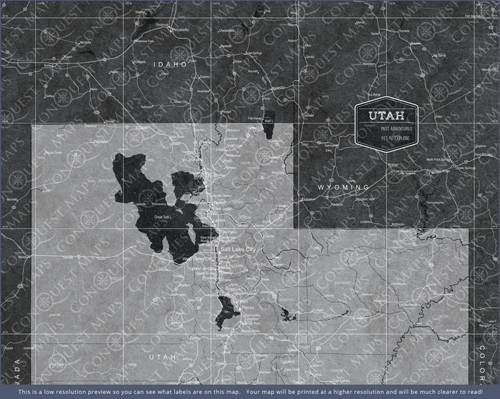 Push Pin Utah Map (Pin Board) - Modern Slate CM Pin Board