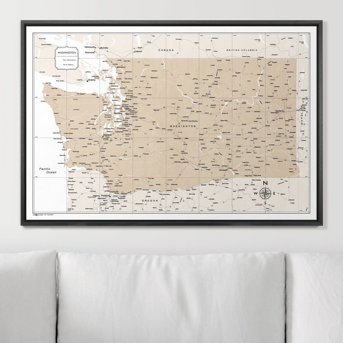 36" x 24" / Standard / Wood Grain Black
