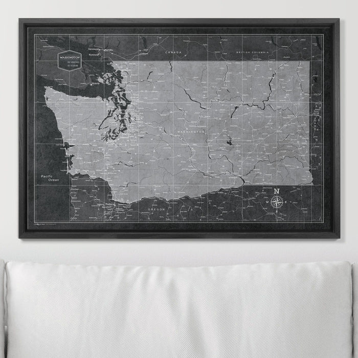 Push Pin Washington Map (Pin Board) - Modern Slate CM Pin Board