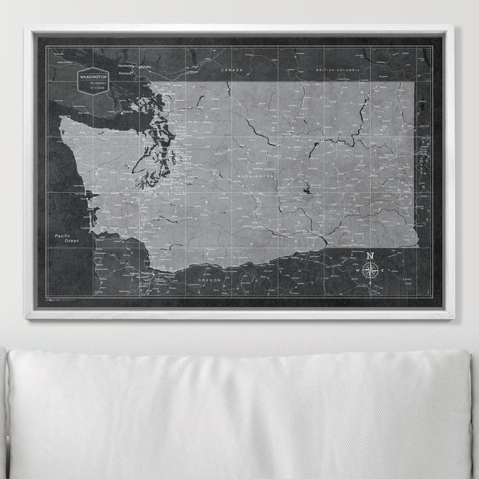 Push Pin Washington Map (Pin Board) - Modern Slate CM Pin Board