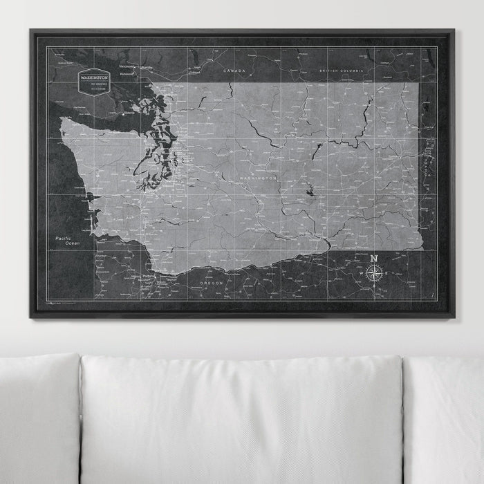 36" x 24" / Standard / Wood Grain Black