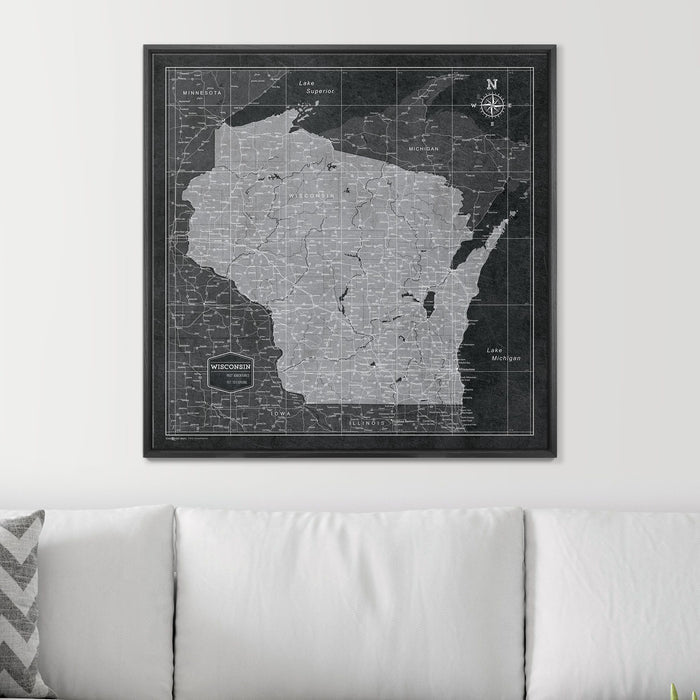 32" x 32" / Standard / Wood Grain Black