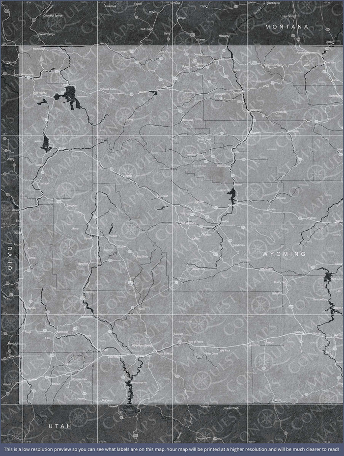 Push Pin Wyoming Map (Pin Board) - Modern Slate CM Pin Board